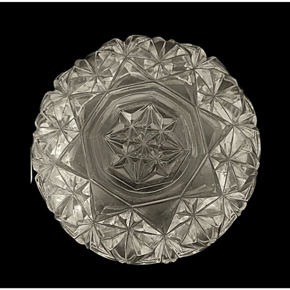 2 Unique Diamond patterned cut glass Candy/ Nut Dish - Picture 7 of 8